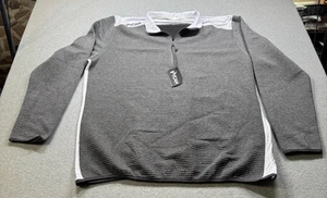Vycah Herren Aerial Pullover 3XL grau/weiß Waffelstrick 1/4 Reißverschluss Neu mit Etikett - Bild 1 von 8
