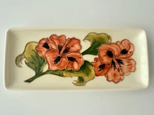 Vassoio portapenne Moorcroft Pottery modello ibisco ottime condizioni - Foto 1 di 7