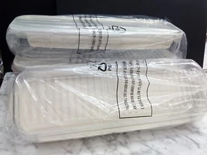 LockNLock Stackable Storage Containers Set of 3 Rectangle Groved for Marinating - Picture 1 of 7