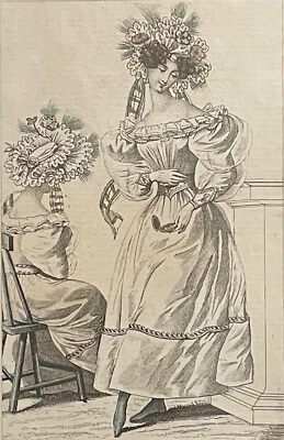 Neue Damenmode Mode 1828 Frau Kostüm XIX Kopfschmuck Kleid - Bild 1 von 3