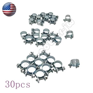 NEW 30 Pcs 1/4" 5/16" 3/8" Fuel Injection Gas Line Hose Clamps Clip Pipe Clamp - Picture 1 of 9