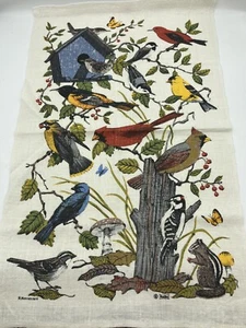 Toalla de té de lino estampada KayDee Designs pájaros cantores 16”x25,5” R. Batchelder - Imagen 1 de 6