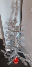 Vintage Silver Christmas Tree 1960's Boots Approx 4 Feet Tall
