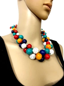 N6422 Naga Banjara Bohemian Ethnic Tribal TIBETAN Resin Beads Handmade Necklace - Picture 1 of 8