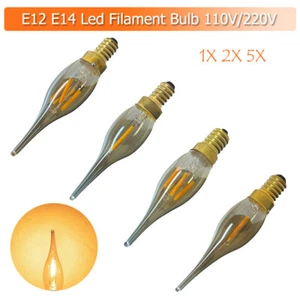 1X 2X 5X Led Filament Bulb 360° Lampada Edison Flame tip Ac110v Ac220v Vintage - Picture 1 of 13