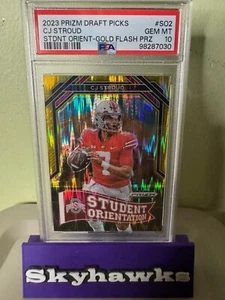 2023 Panini Prizm Draft Picks Gold flash Prizm /49 C.J. Stroud PSA 10 RC POP 1 - Picture 1 of 6