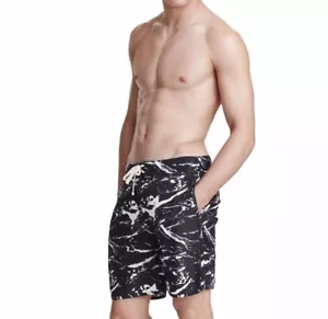 Herren Ex H&M bedruckte Schwimmshorts Sommer Badeshorts Netzfutter gestreift S5 - Bild 1 von 21