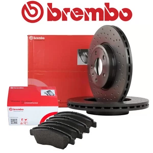 Kit Dischi Forati X-Tra Line + Pastiglie Anteriori BREMBO VW Audi Seat Skoda - Imagen 1 de 3