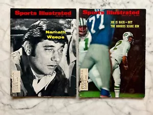 Lotto 2 Jets Sports Illustrated Magaizne Joe Namath New York 1969 - Foto 1 di 5