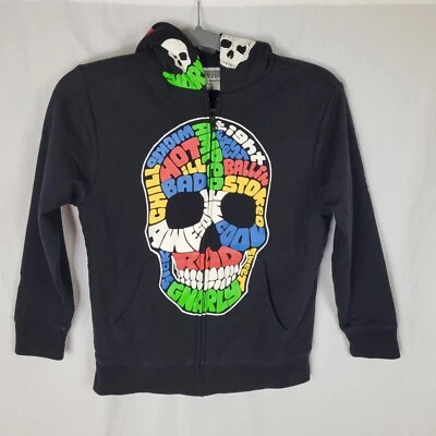 Old Navy Skull Face Zip Front Hooded Jacket - Image 1 of 4