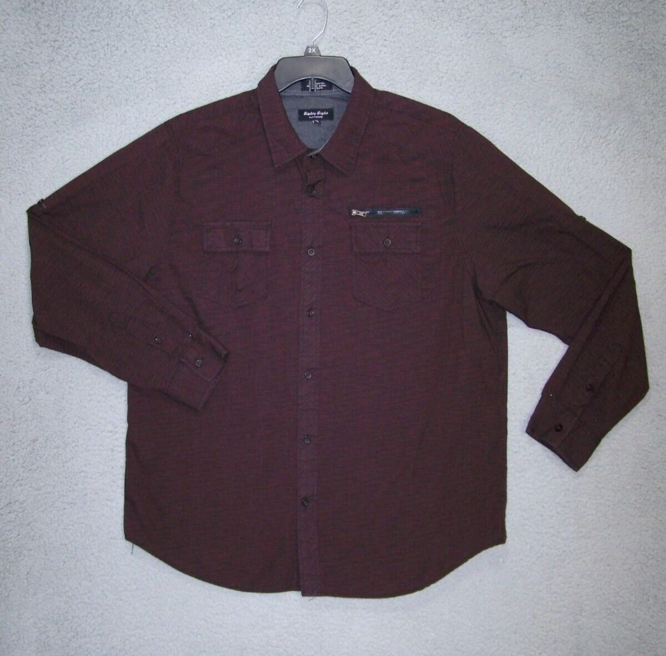 Eighty Eight Shirt Mens XXL 2XL Purple Long Sleeve Button Up Cotton Classic Men - Image 1 of 4