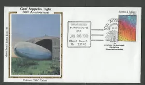 1983 Graf Zeppelin 50th Anniversary mit Colorano Seidensiegel - Bild 1 von 1