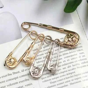 1 pz spilla testa di leone doppia lega oro spilla spilla di sicurezza moda per donna - Foto 1 di 30