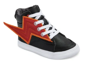 Boys Cat & Jack Odis Black Lightning Bolt High Top Toddler Shoes Sneakers NWT - Picture 1 of 3