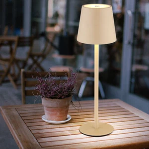 Tischlampe Außenlampe Tischleuchte Touchdimmer LED Balkonleuchte Akku H 36 cm - Bild 1 von 9