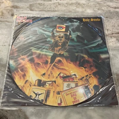 IRON MAIDEN 12" HOLY SMOKE- 1990 ORIGINAL UK PICTURE DISC  12EMPD 153 MINT - Image 1 of 2