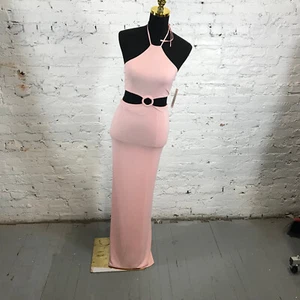 Alice + Olivia Dress Womens 2 English Rose Pink Marguerite Cutout Jersey Halter - Picture 1 of 17