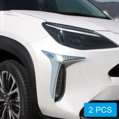 Parachoques delantero cromado cruzado para Toyota Yaris 2021-2025 cubierta antiniebla embellecedores Foto 1 de 4