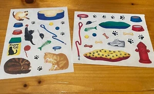 Creative Memories Lote de DOS Pegatinas de 4" x 5" -Gatos, mascotas, espina de pescado, correa, cama - Imagen 1 de 1