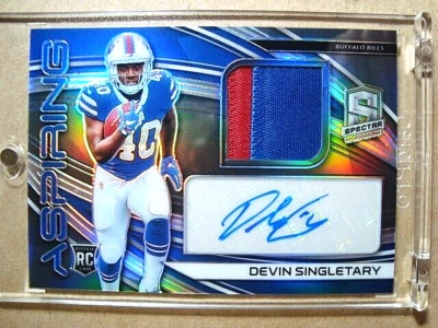 2019 Devin Singletary Spectra Silver Prizm Rookie Autograph Patch RC /199 🔥 QTY - Image 1 of 4
