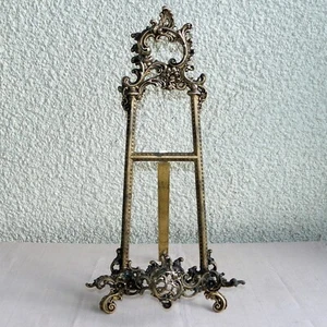 VINTAGE BRONZE EASEL ARTWORK PICTURE STAND 22 INCHES TALL - Picture 1 of 8