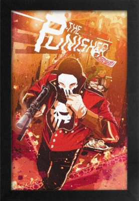 PÓSTER GELCOAT ENMARCADO THE PUNISHER BONE SKULL 13x19 Marvel Comics ¡película de Netflix! Foto 1 de 2