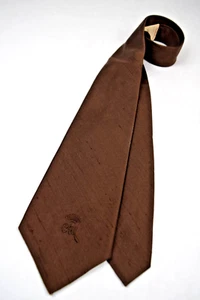 Countess Mara Neck Tie VTG 50s Solid Brown Raw Silk Effect Tie 54.5 x 3.5" NWT - Picture 1 of 13