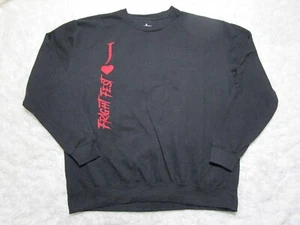 Six Flags Sweater Adult 3 XL Black Fight Fest Jester J Loves Fright Fest - Picture 1 of 9