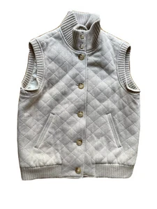 Ralph Lauren Black Label Vest Women Size 8 Beige Sleeveless Quilted Wool Outdoor - Picture 1 of 12
