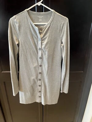 American Eagle Gray Fitted Mini Dress Size Large - Image 1 of 4