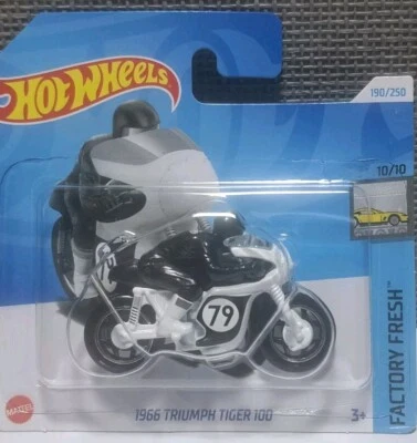 Hot Wheels 2024 #190 HW Factory Fresh 1966 Triumph Tiger 100 Racer 79 Motorbike - Image 1 of 3
