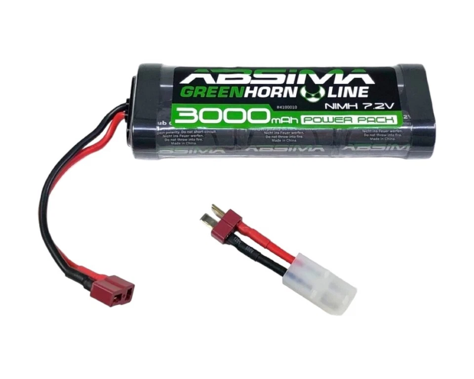 Absima Greenhorn NiMH Stick Pack 7.2V 3000 T-Plug und Tamiya Adapter AB-4100010  - Bild 1 von 1