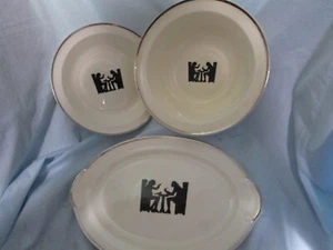Vintage Taylor Smith Taylor Silhouette-2 Bowls-small Oval Platter - Picture 1 of 8