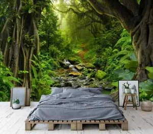 Beautiful Tropical Jungle Wallpaper Mural Removeable Washable Peel & Stick Art - Picture 1 of 11