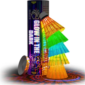 LED Badminton Shuttlecocks - 5 Pack Lighting Birdies, Nylon Glow in the Dark Bir - Picture 1 of 12