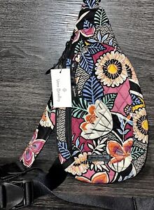 NEW NWT Vera Bradley Essential Compact Sling Backpack Kauai Floral Pattern