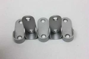 4x Wardrobe Hanging Rail Bracket - Metal Brushed Silver Slimline - Picture 1 of 2