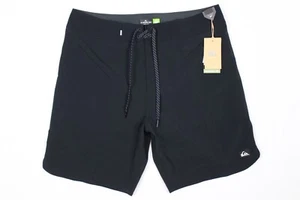 Quiksilver Men's Highline Scallop 19 Board Shorts Mid Length 34 Black - Picture 1 of 4