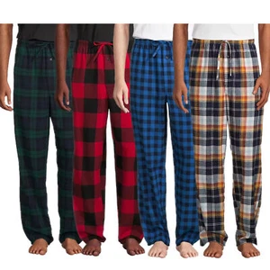 Mens Flannel Pyjama Bottoms Nightwear Trouser Check Cotton Plaid PJ Pants Lounge - Picture 1 of 30