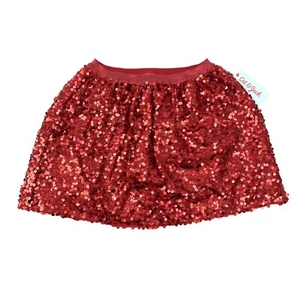 Cat & Jack Girls Size M 7/8 Sequin Pull-On Tutu Skirt Fit & Flare Red - Picture 1 of 8