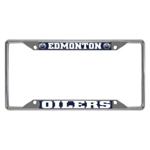 Fanmats NHL Edmonton Oilers Chrome Metal License Plate Frame  - Picture 1 of 1