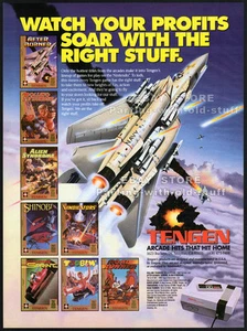 TENGEN / NINTENDO__Original 1990 Trade Print AD Spiel Promo / Poster__AFTERBURNER - Bild 1 von 1