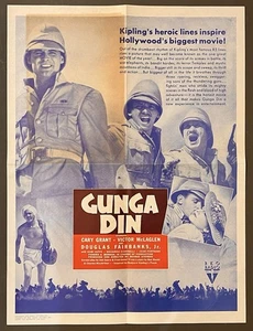Vintage 1950’s RKO Radio Cary Grant “Gunga Din” Re-Release Movie Window Poster - Picture 1 of 3