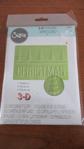 SIZZIX 3-D Textured Impressions CHRISTMAS EMBOSSING FOLDER ~New in Package - Picture 1 of 5
