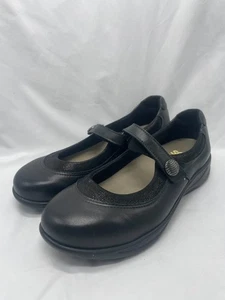 SAS Step Out Comfort Shoes Mary Jane Slip On Flats Black Leather Womens Size 10W - Picture 1 of 12