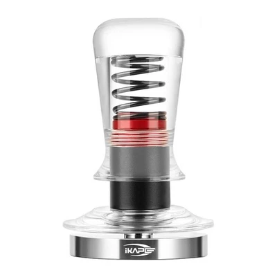 Manipulación de espresso transparente Ace 51 mm, con resorte, calibrada, base plana SS Foto 1 de 4