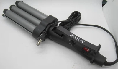 REVLON - JUMBO 3 BARREL HAIR WAVER BLACK/GREY MODEL RV084, 30 HEAT SETTING - Image 1 of 4