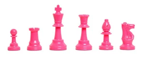 Regulation Colored Plastic Chessmen - Pink - Picture 1 of 3