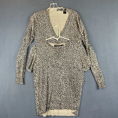 Conjunto Cárdigan 100% Seda Liz Claiborne De Colección Conjunto Talla M Cheetah Marrón Elegante Usado en Excelente Condición Foto 1 de 4