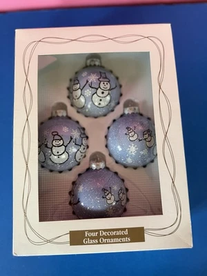 Snowman Glass Ornaments - Image 1 of 4